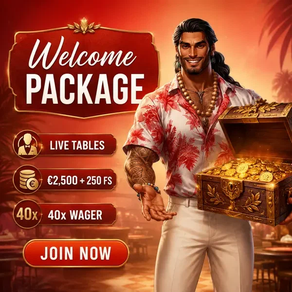 Insel-Gastgeber präsentiert Willkommenspaket-Schatztruhe an Gambloria Live-Casino-Tischen