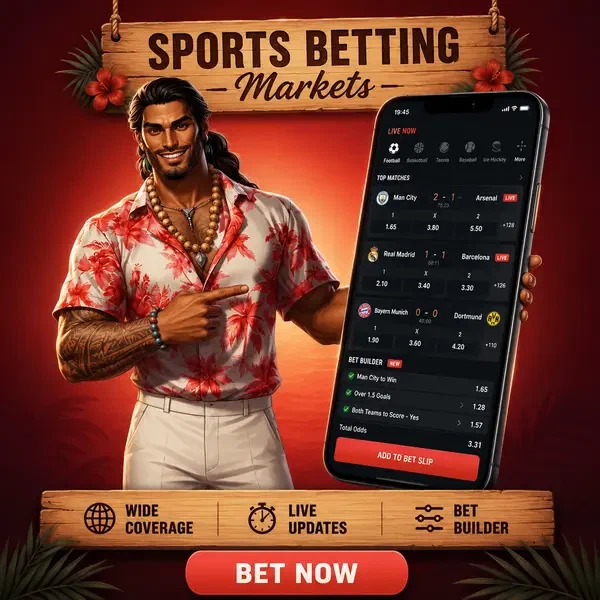 Sportwetten-Interface leuchtet, während Stratege Gambloria Live-Märkte demonstriert